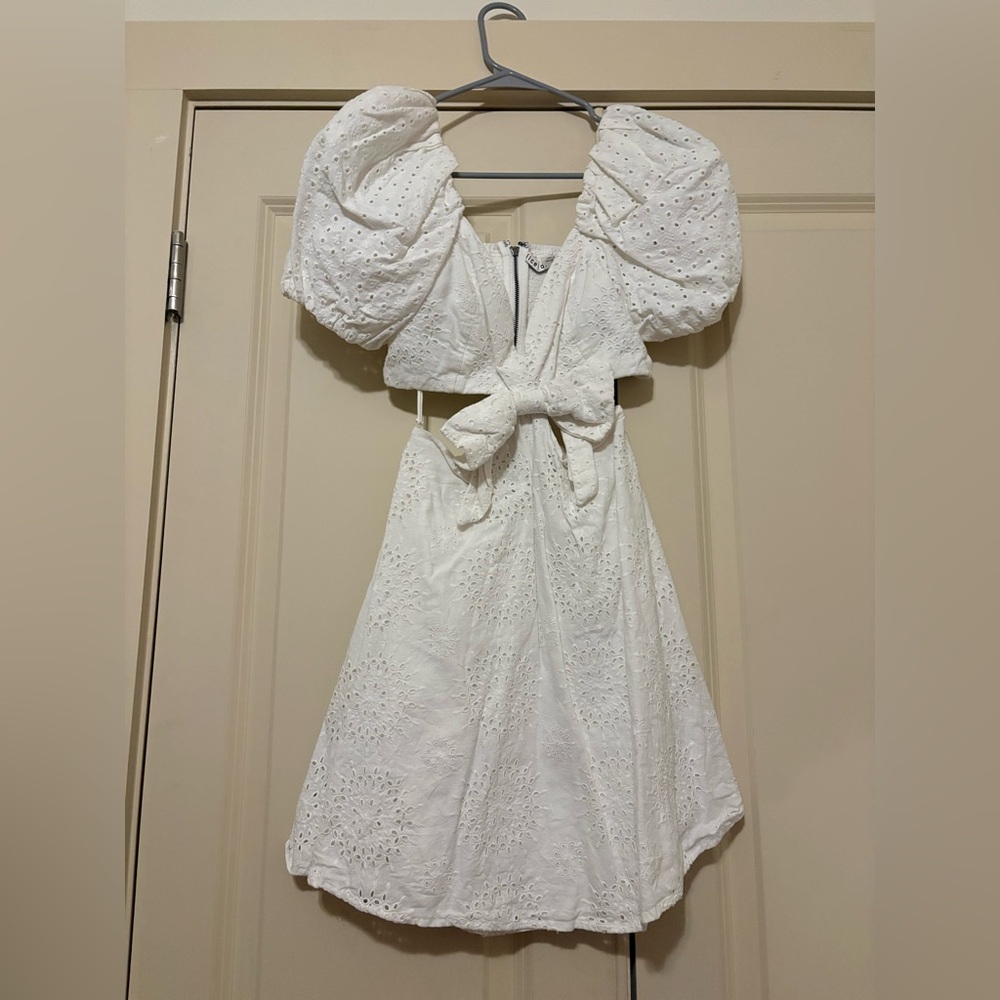 Alice + Olivia White Eyelet Dress